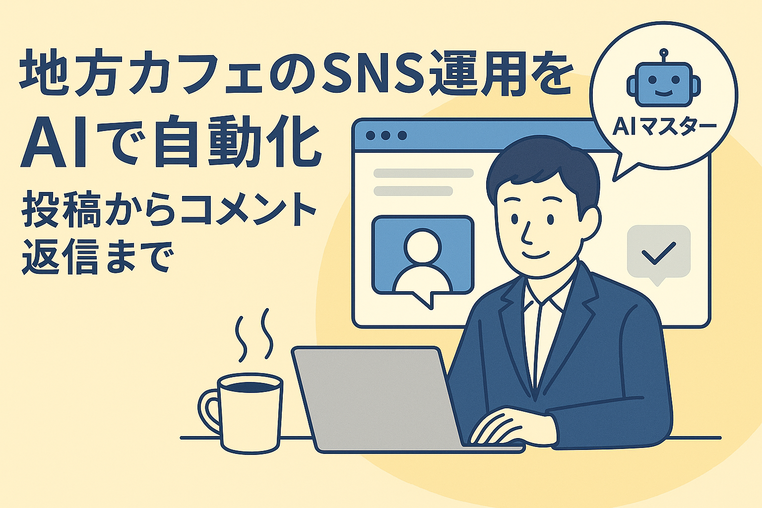 地方カフェのSNS運用をAIで自動化：投稿からコメント返信まで